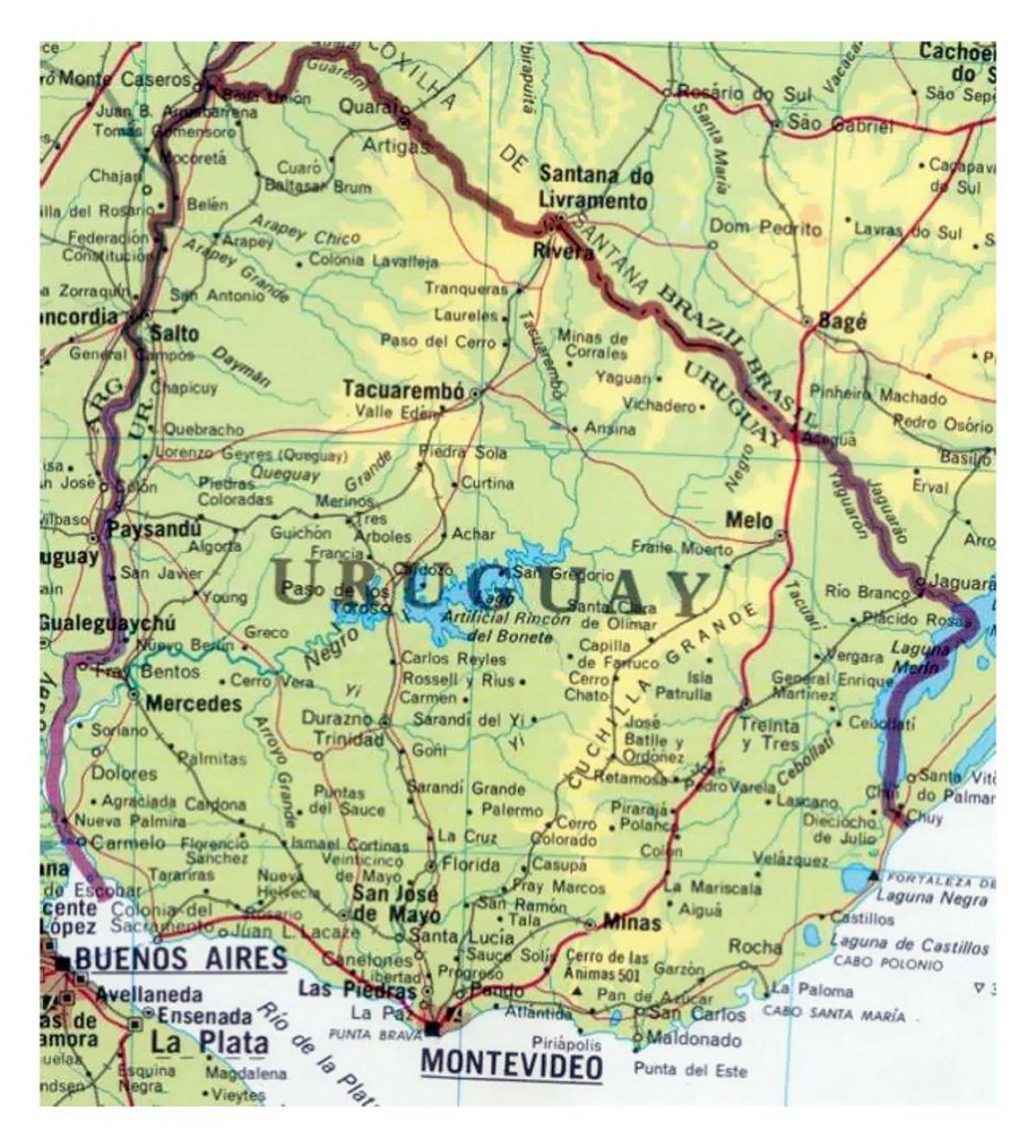 карта Уругваја